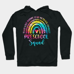 Preschool Teacher Squad Tie Dye Rainbow Back To School Hoodie